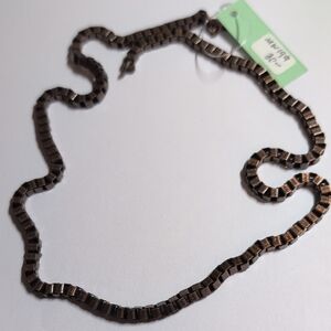 Elegant Men's Brown Box Chain Necklace